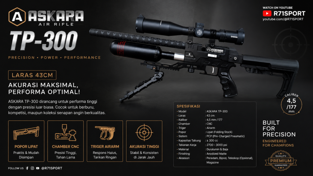 Askara Predator Tabung 300cc od 60 predator pcp